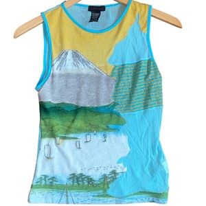 CUSTO Barcelona Mountain Scene Tank Top